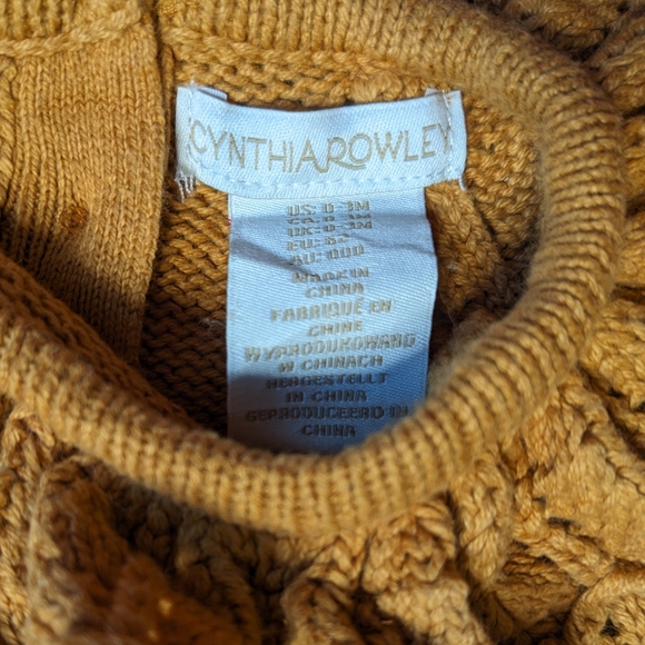 Cynthia Rowley Shirt Skirt Tan Brown Infant baby girl 0-3 months knit top cute - Picture 6 of 10